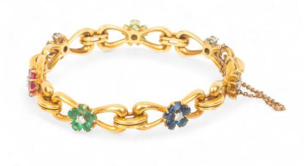 18K Gold Link Bracelet C 1950 L 7" 29g