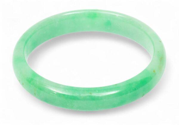 Chinese Green Jade Bangle Bracelet W 3.2" 63g
