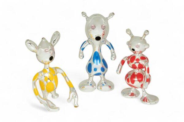 Massimo Lunardon for Berengo Studio (Venetien, B. 1964) Borosilicate Glass Sculptures, 2010, 'Esseri (Alien)' H 15.3" W 6.5" Depth 3" 3 PCS