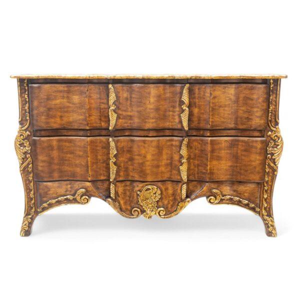 Burl Walnut with Parcel Gilt Regency Style Sideboard H 32" W 50" Depth 24"