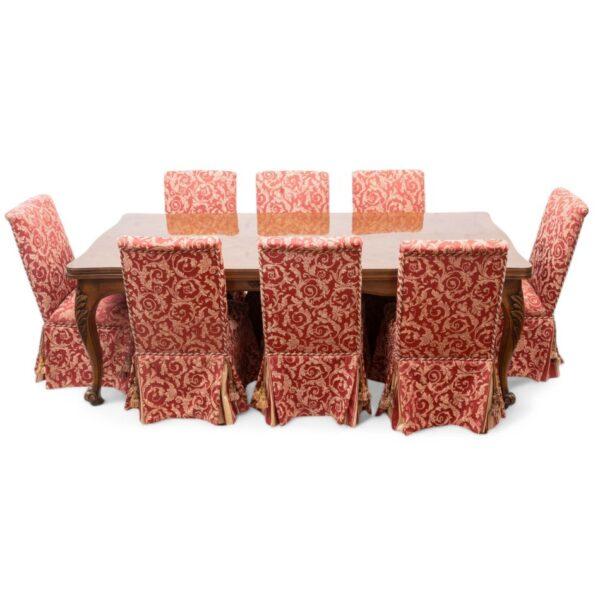 Thomasville Country French Walnut Dining Table And Eight Chairs 9 PCS