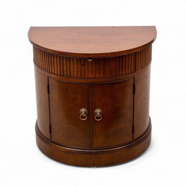 Henredon Natchez Mahogany Demi Lune Side Cabinet, Ca. 1980 H 27" W 28" Depth 18" 1 PC
