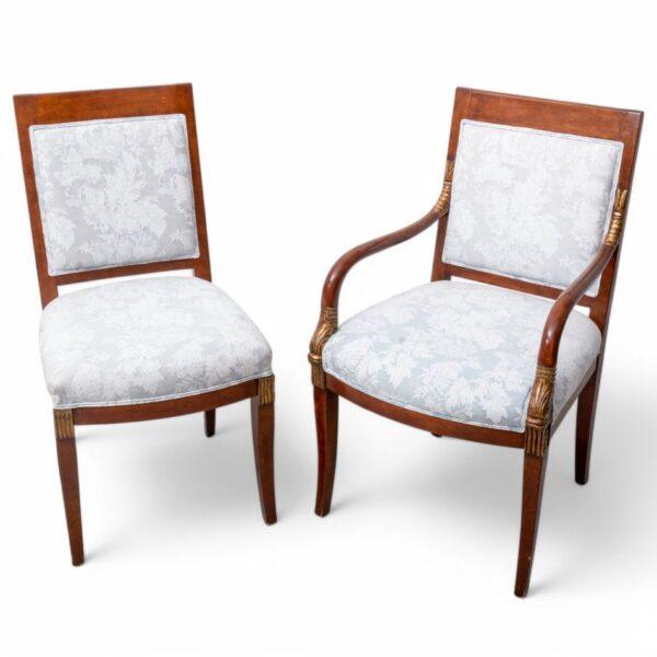 Empire Style Carved Mahogany Dining Room Chairs, 20th C. H 38" W 24" Depth 23" 8 PCS