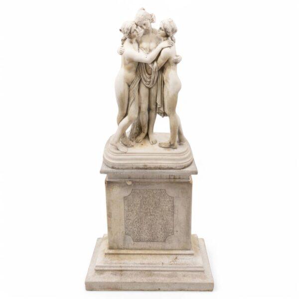 After Antonio Canova, Cast Stone Garden Sculpture, 'Three Graces' H 45" W 24" Depth 15"