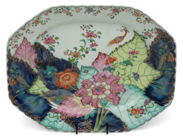 Mottahedeh (Portuguese) Porcelain 'Tobacco Pattern Platter' H 2" W 14" L 17"
