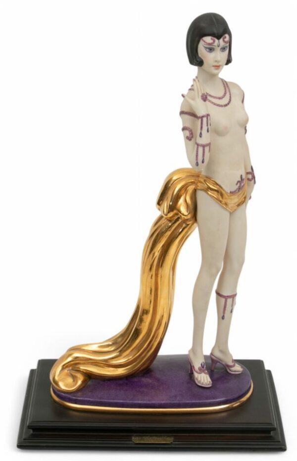 Capo Di Monte Porcelain And Bisque Sculpture 'Ester' H 17.8" W 5" L 9.5"