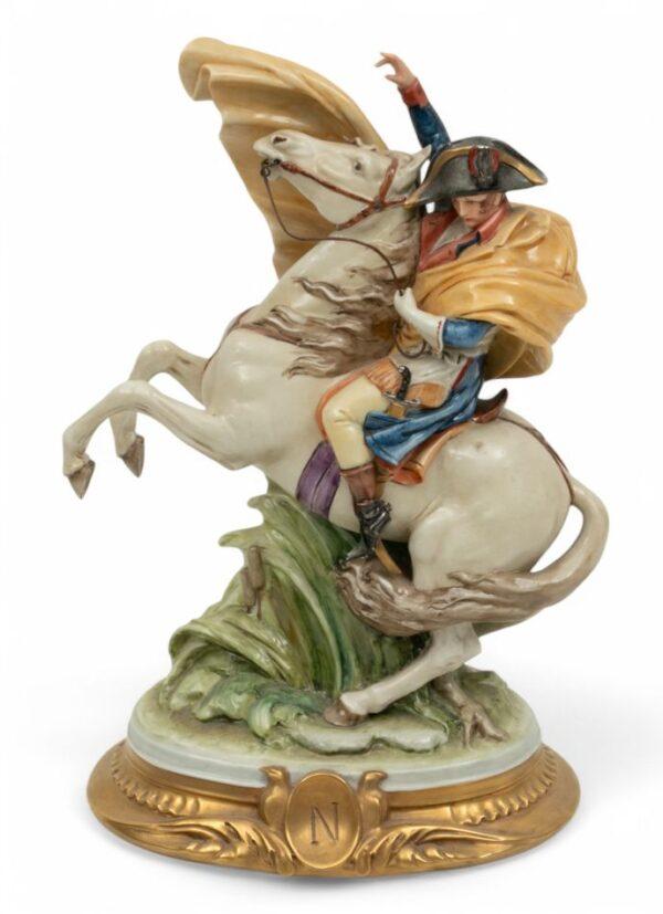 Capo Di Monte Porcelain Figure 'Napoleon on Horseback' H 13" L 8"