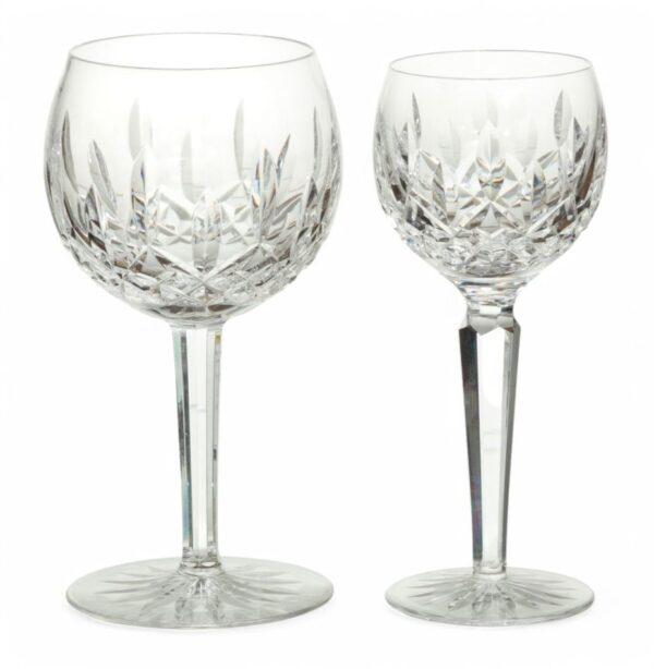 Waterford (Irish) 'Powerscourt' Crystal Hock Wine Glasses H 7.5" Dia. 3" 16 PCS