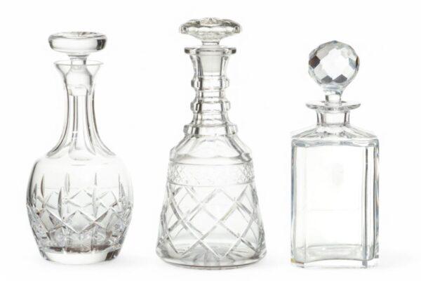 Collection of Three Crystal And Glass Decanters, 20th C. 3 PCS
