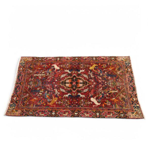 Persian Hamadan Handwoven Wool Hunt Rug, Ca. 1930's W 4' L 6'