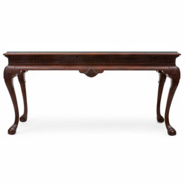 Chippendale Style Carved Mahogany Console - Sofa Table, Claw & Ball 1980 H 32.5" W 67" Depth 21"