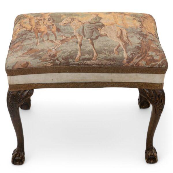 Chippendale Style Carved Mahogany Bench, Late 20th C. H 21.5" W 19" L 25"