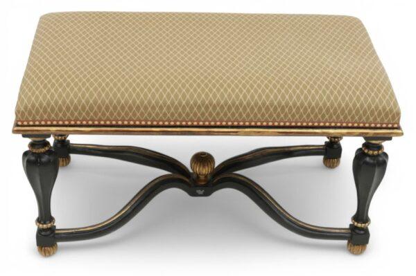 Chelsea House Gilt And Ebonized Carved Wood Bench H 20" W 19.5" L 35"