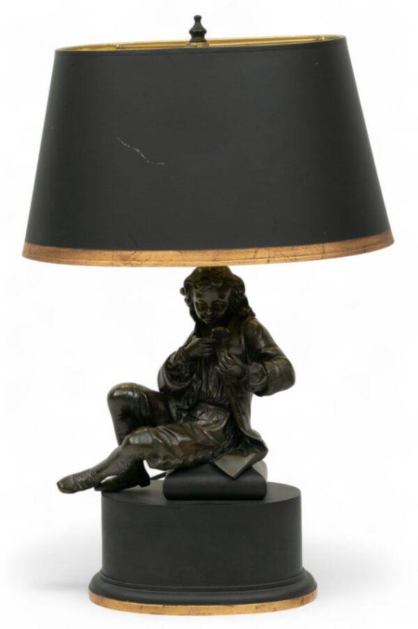 Figural Table Lamp, Seated Figure H 22" L 10"