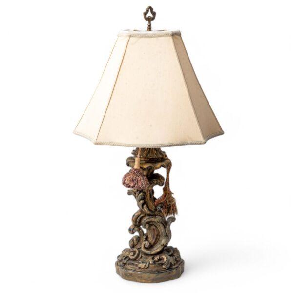 Acanthus Form Patinated Resin Table Lamp, 20th C. H 35.5" W 9.5" Depth 8"