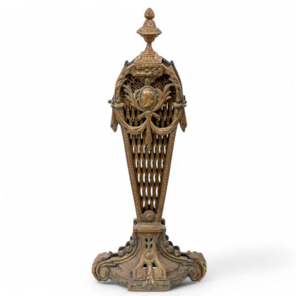Bronze Fireplace Screen, Fan Form H 28" W 37"