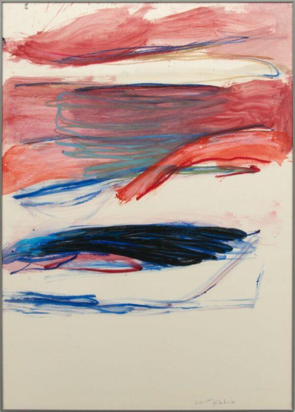 John Beardman (American, B. 1937) Gouache, Watercolor And Conte Crayon on Paper 1981, 'Abstract Composition' H 48" W 34.3"
