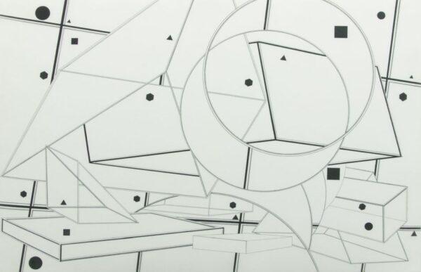 Al Held (American, 1928-2005) Etching And Aquatint on TH Saunders Wove Paper, 1984, 'Stone Ridge 6' H 26.5" W 39"