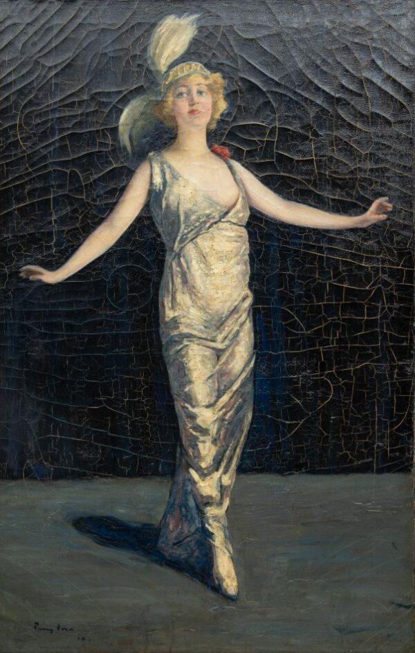 Percy Ives (American, 1864-1928) Oil on Canvas, 1914, 'Flamenco Dancer' H 42" W 27"