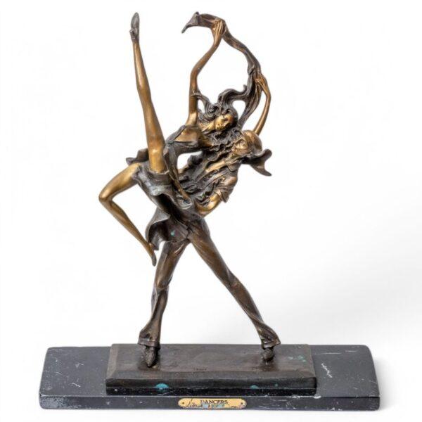 After Louis Icart (French, 1888-1950) Bronze Sculpture, 20th C., 'Dancers' H 19.5" W 11" Depth 4"