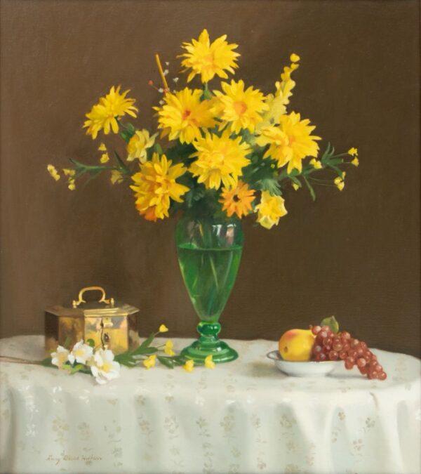 Gary David Hoffmann (American, B. 1947) Oil on Canvas, 'Still Life with Flowers' H 34" W 29"