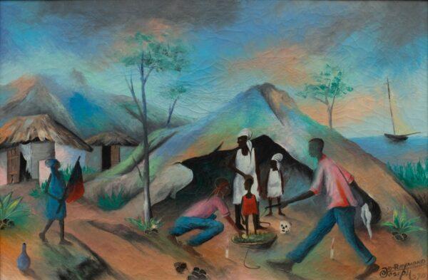 Joseph D. Raymond (Haitian, B. 1931) Oil on Canvas 1970 H 15.3" W 23"