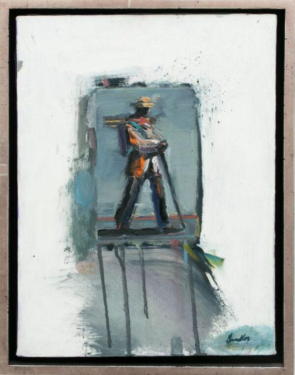 Bradley Jones (American, 1944-1989) Oil on Canvas 1988 H 16" W 12"