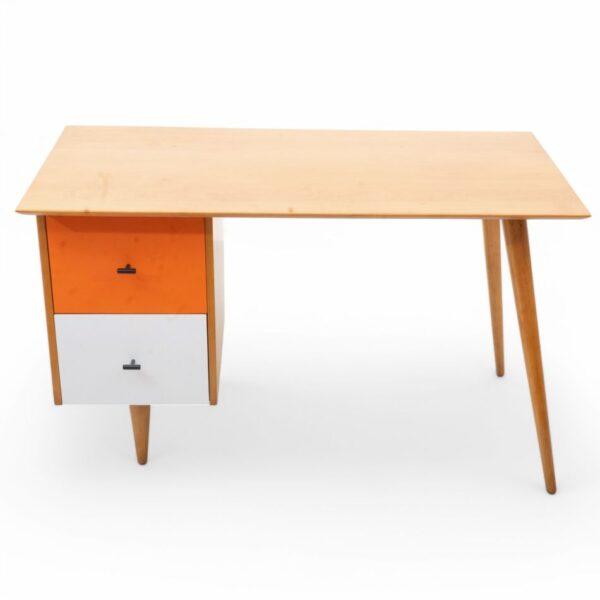 Paul Mccobb (American, 1917-1969) Mid Century Modern Maple Wood Desk H 29" W 48" Depth 24"