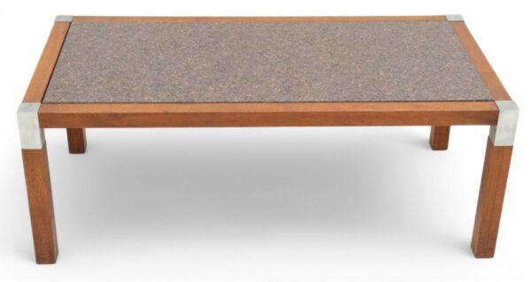 Stow Davis Mid-Century Modern Marble Top End Tables And Coffee Table, Ca. 1950-1960 H 20" W 30" L 30" 3 PCS