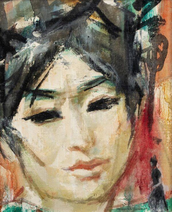 Nathan Wasserberger (Polish-American, 1928-2012) Oil on Canvas, Ca. 1960s, 'Portrait of a Woman' H 19.5" W 15.5"