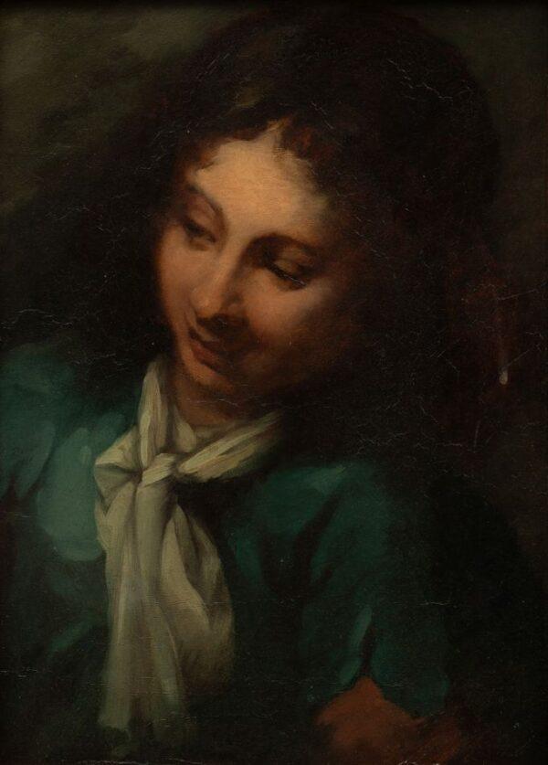 Spanish School Oil on Canvas "Portrait of a Lady", H 20" W 14" H 20" W 14"