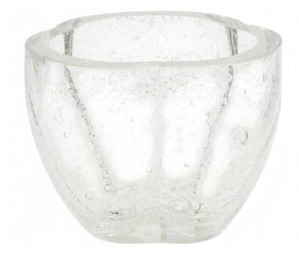 Modern Silver Gilt Glass Trefoil Form Bowl, 20th C. H 5.3" W 7" Depth 6.8"