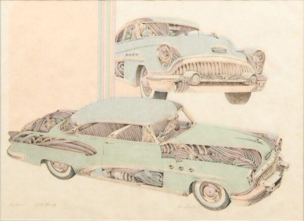 Ron Ray Screenprint 1970, '1953 Buick' H 17.3" W 23.8"