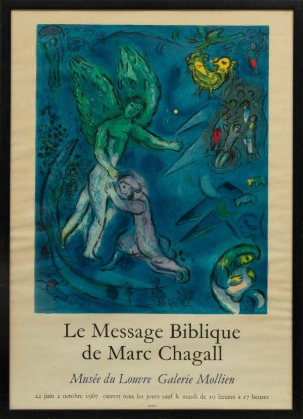 After Marc Chagall (French/Russian, 1887-1985) Poster "Le Message Biblique of Marc Chagall", H 28.5" W 19.5" H 28.5" W 19.5"