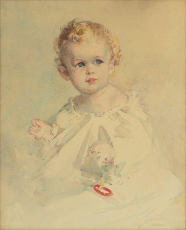 Watercolor Ca. 1900-10, H 20" W 16.5"