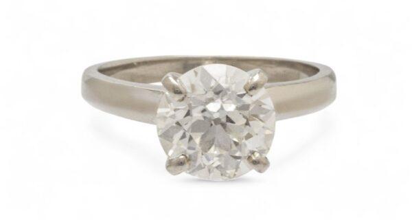 2.83ct Circular Brilliant Diamond And 14k White Gold Solitaire Ring 7 5 g