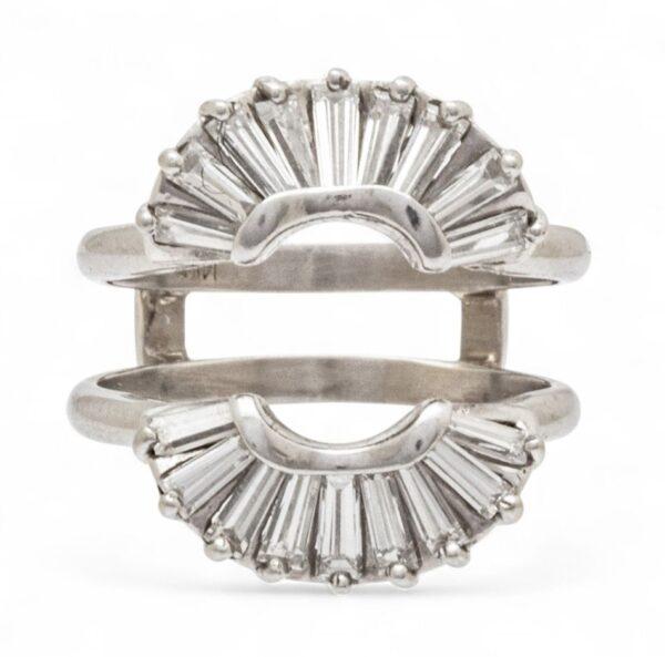 Baguette Diamond And 14k White Gold Ring Enhancer 7 7 g