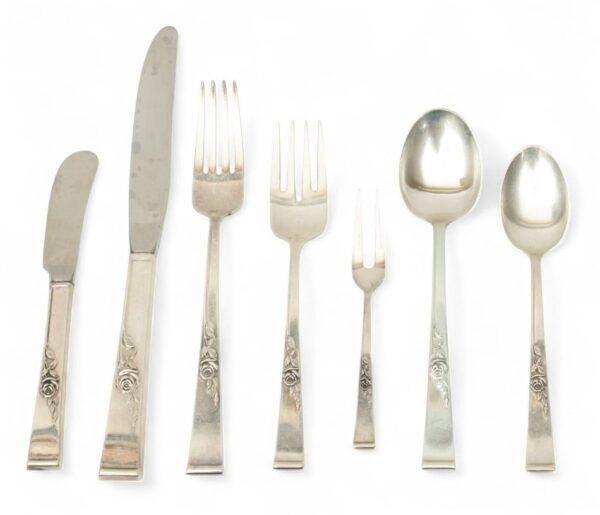 Reed And Barton (American) Sterling Silver Flatware 'Classic Rose', 86 PCS