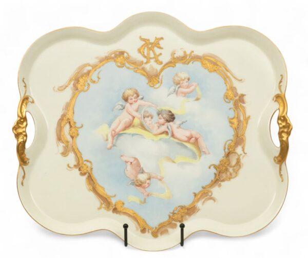 Limoges (France) Hand-painted Porcelain Tray, by Rosamond Champion 1908, W 12.25" L 14.5"