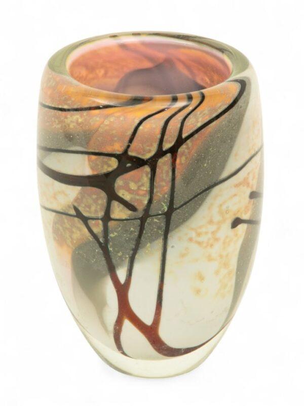 John Gerletti Hand Blown Art Glass Vase 1987, H 6" Dia. 3.5"