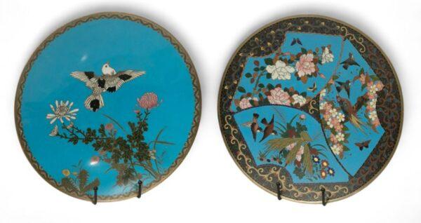 Pair of Chinese Cloisonne Chargers 19th.c., Dia. 12" 2 PCS