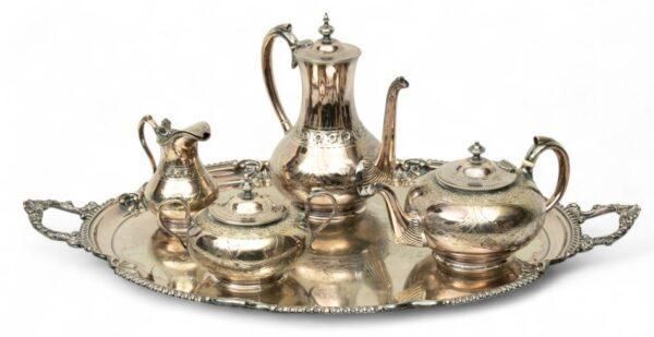 English Sheffield Plate Tea Service 5 PCS