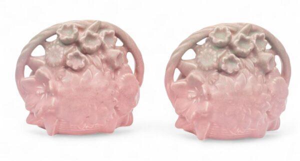 Rookwood Pottery (American) Pink Pottery Bookends SN: 6000, XXIX, H 5.5" 1 PAIR