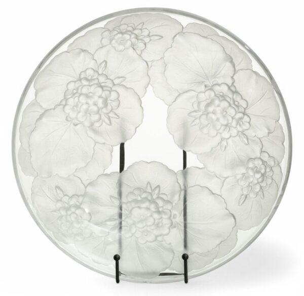 Mikasa (Japanese) Hydrangea Frosted Crystal Centerpiece Bowl, H 2.5" Dia. 13"
