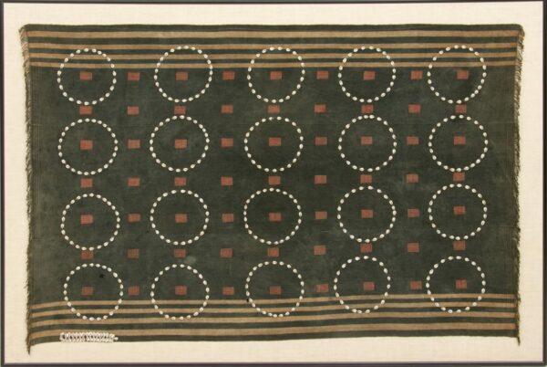 Naga Textile, Nagaland Cotton with Cowrie Shells Mid 20th Century, H 41.5" W 63.5" Frame Size: H 47" W 70.5"