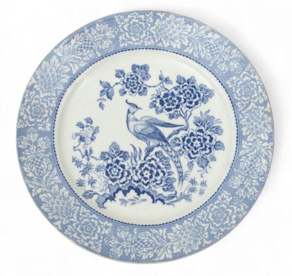 Adams (Tunstall, England) Porcelain Blue And White Display Plate 'Chinese Mongolia', Dia. 9" 1 PC