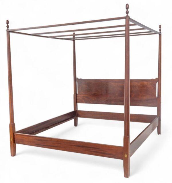Wright Table Company (American) Carved Mahogany King Size Canopy Bed H 88" W 82" L 86"