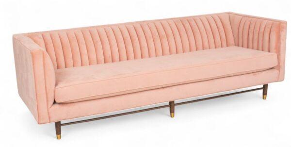 Joybird Channel Back Pink Upholstered Chelsea Sofa H 30" W 94" Depth 36"