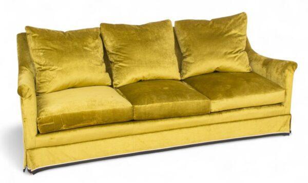 Green Velvet Sofa H 34" W 85" Depth 33"