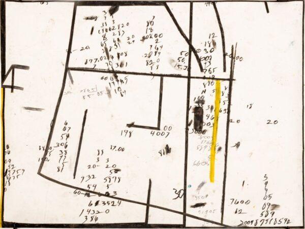 Gordon Newton (American, 1948-2019) Acrylic, Oil Stick And Crayon on Paper 1972, 'Untitled', H 38" W 50"